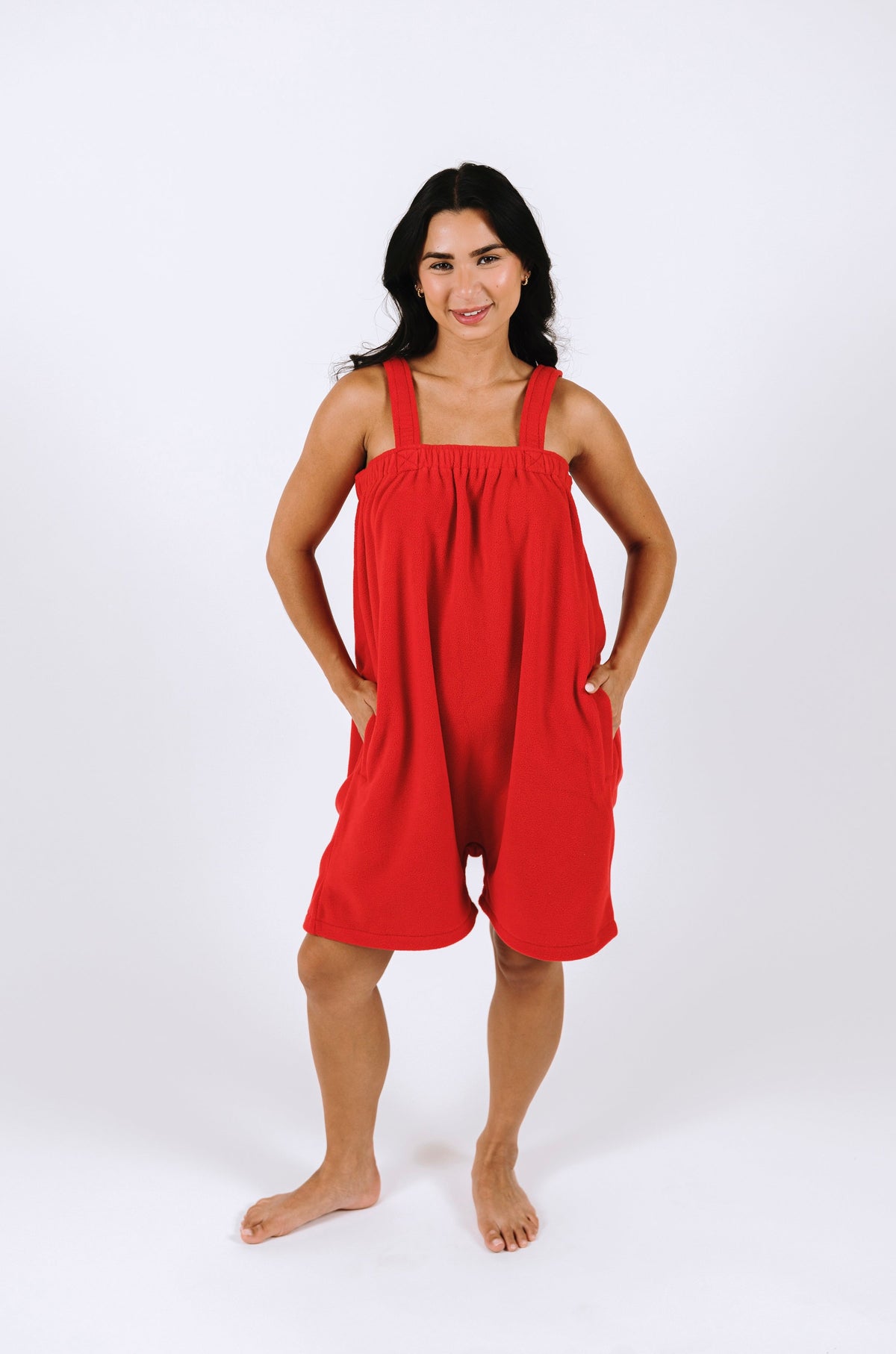 Red short Ready Freddie polar fleece onesie