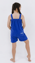 Royal blue kids onesie in 100% polyester polar fleece
