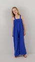 Royal blue kids fleece onesie in Junior and Teen sizes