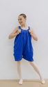 Royal blue kids one piece jumpsuit in soft polar fleece