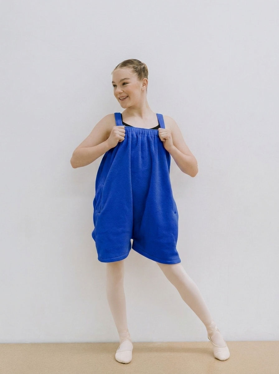Royal blue kids one piece jumpsuit in soft polar fleece