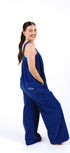 Royal blue long onesie in 100% polyester polar fleece