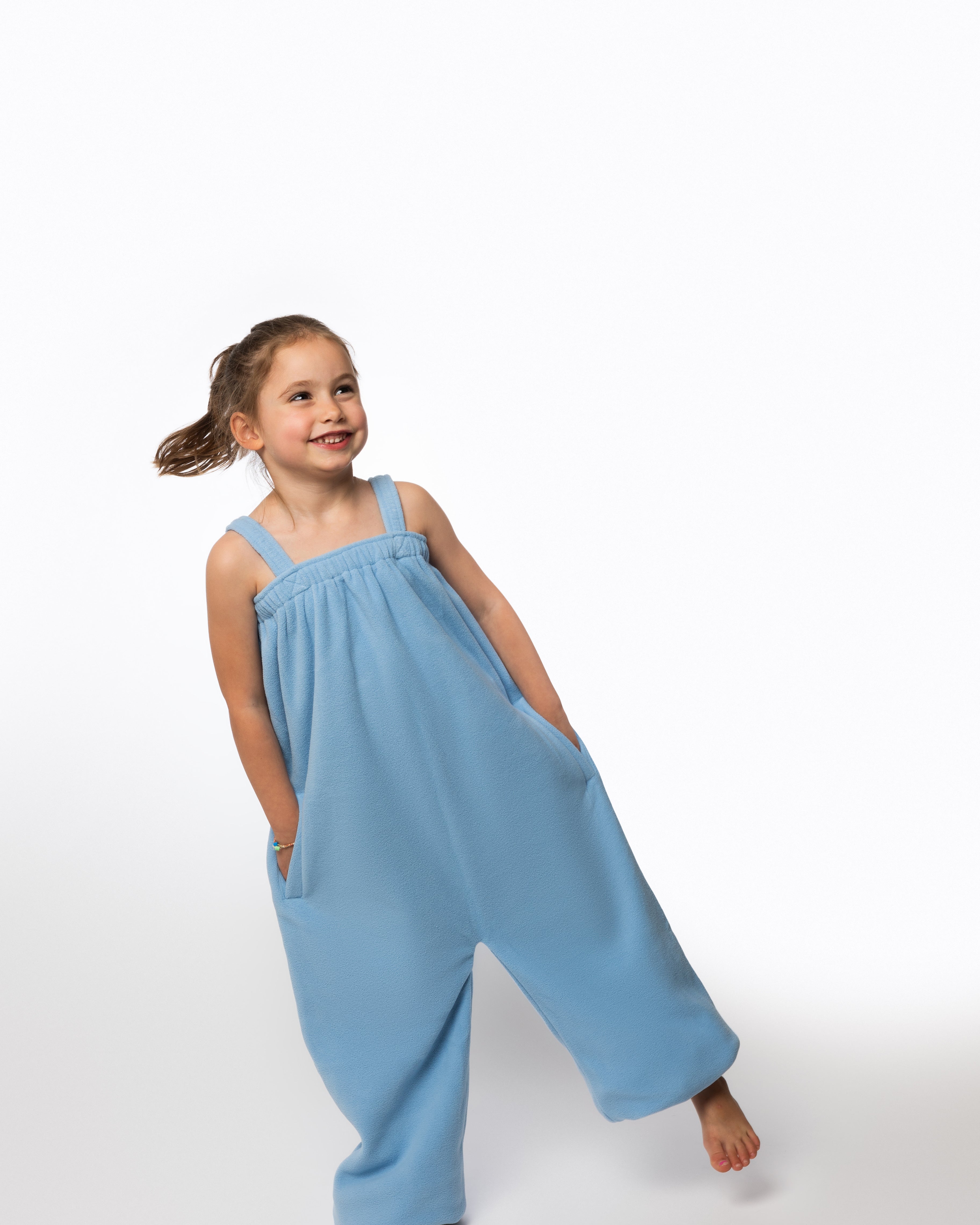 Sky blue long Ready Freddie kids polar fleece onesie
