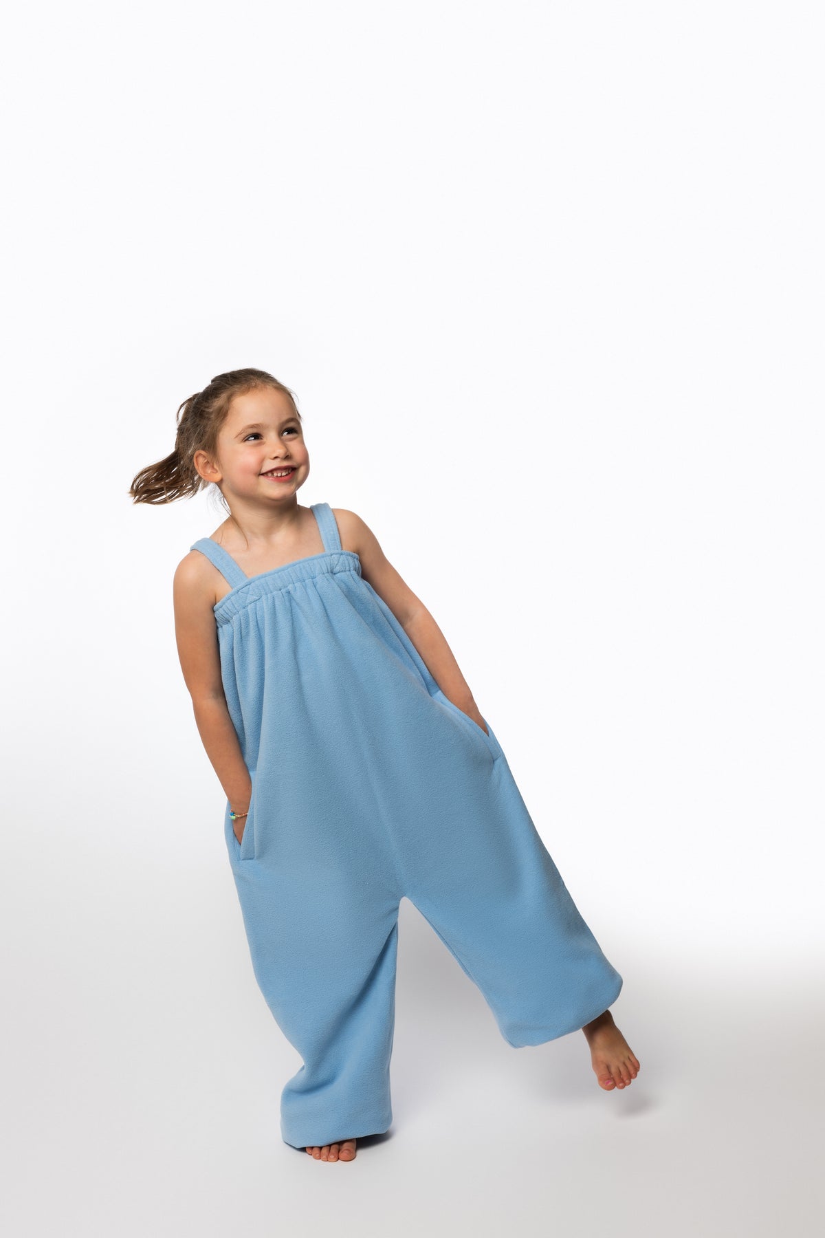 Sky blue long Ready Freddie kids polar fleece onesie