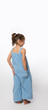 Sky blue long kids onesie in 100% polyester polar fleece