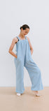 Kids one piece jumpsuit in sky blue polar fleece