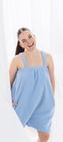 Sky blue short onesie in 100% polyester polar fleece