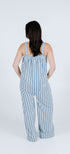 Sky blue striped long onesie in Adult and Plus sizes