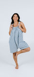 Sky blue striped short Ready Freddie fleece onesie