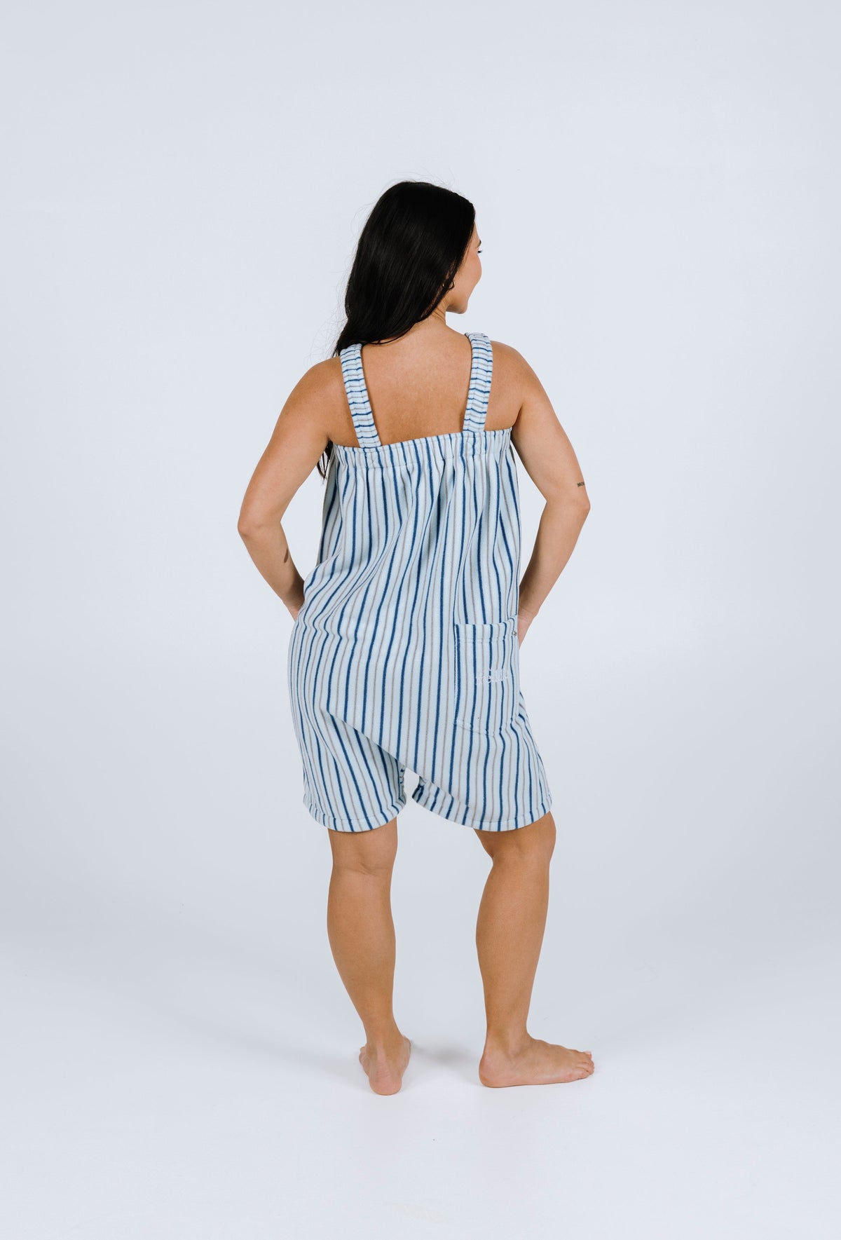 Sky blue striped Ready Freddie onesie in Adult and Plus sizes
