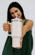 Stainless steel straw water bottle