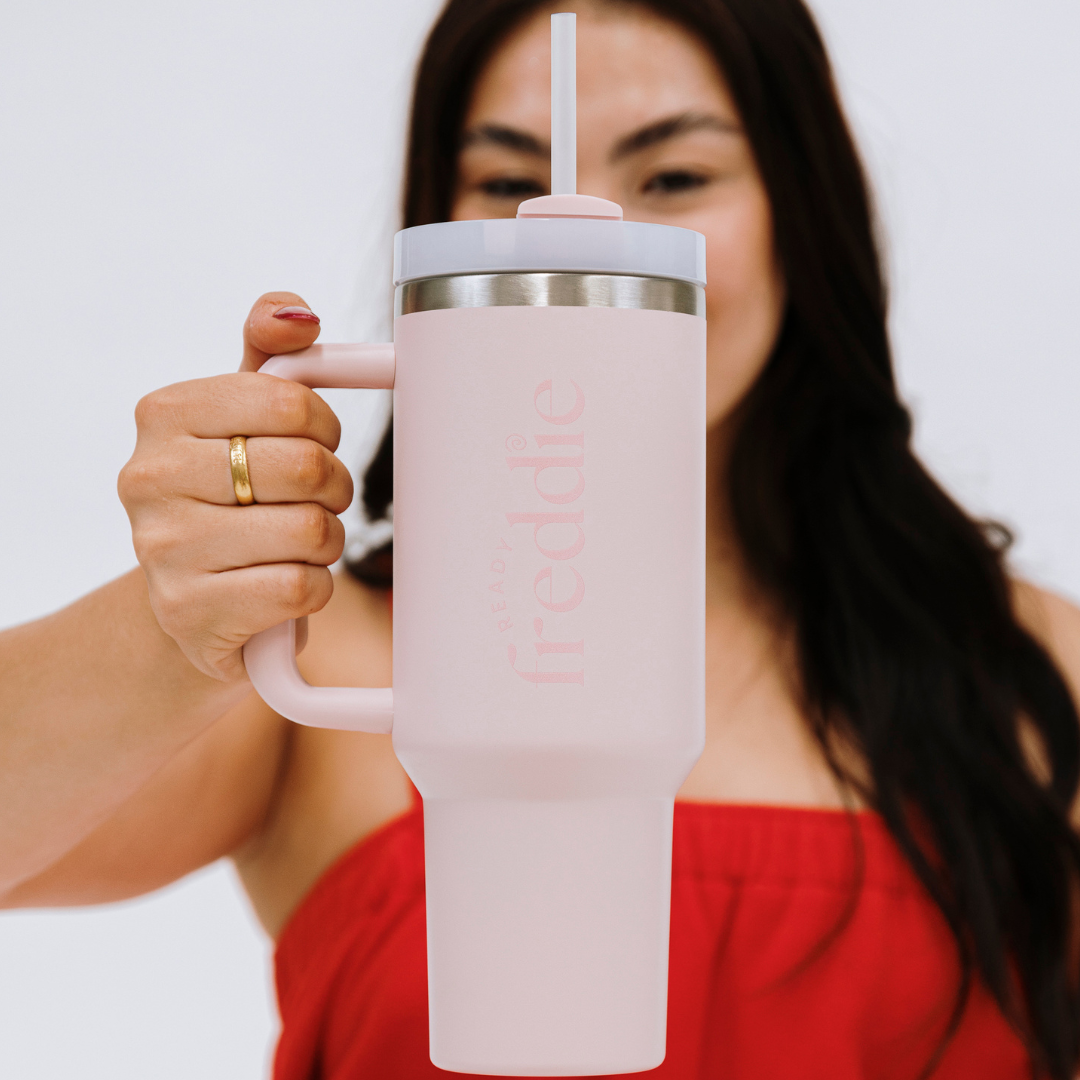 Butter yellow stainless steel straw water bottle