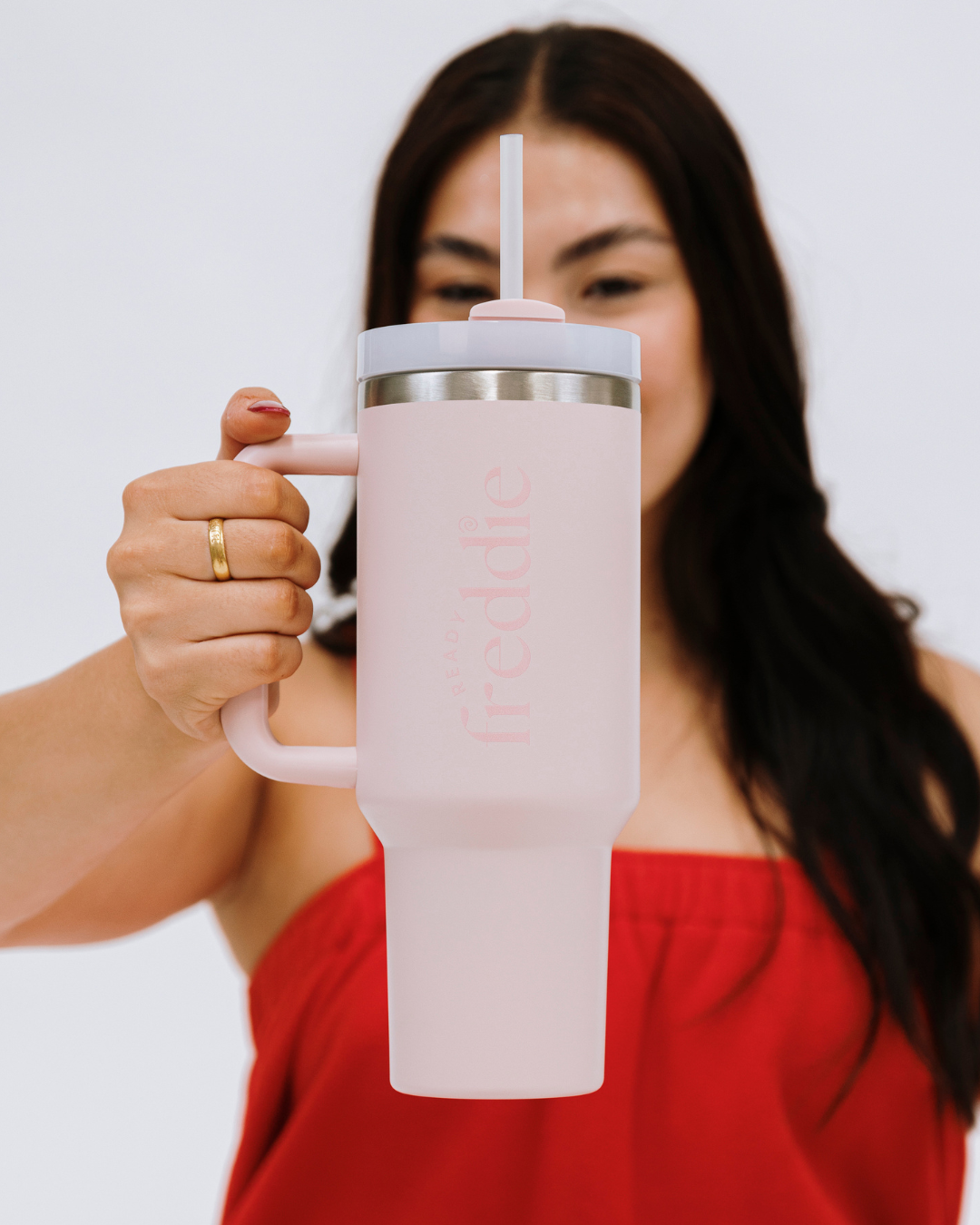 Butter yellow stainless steel straw water bottle