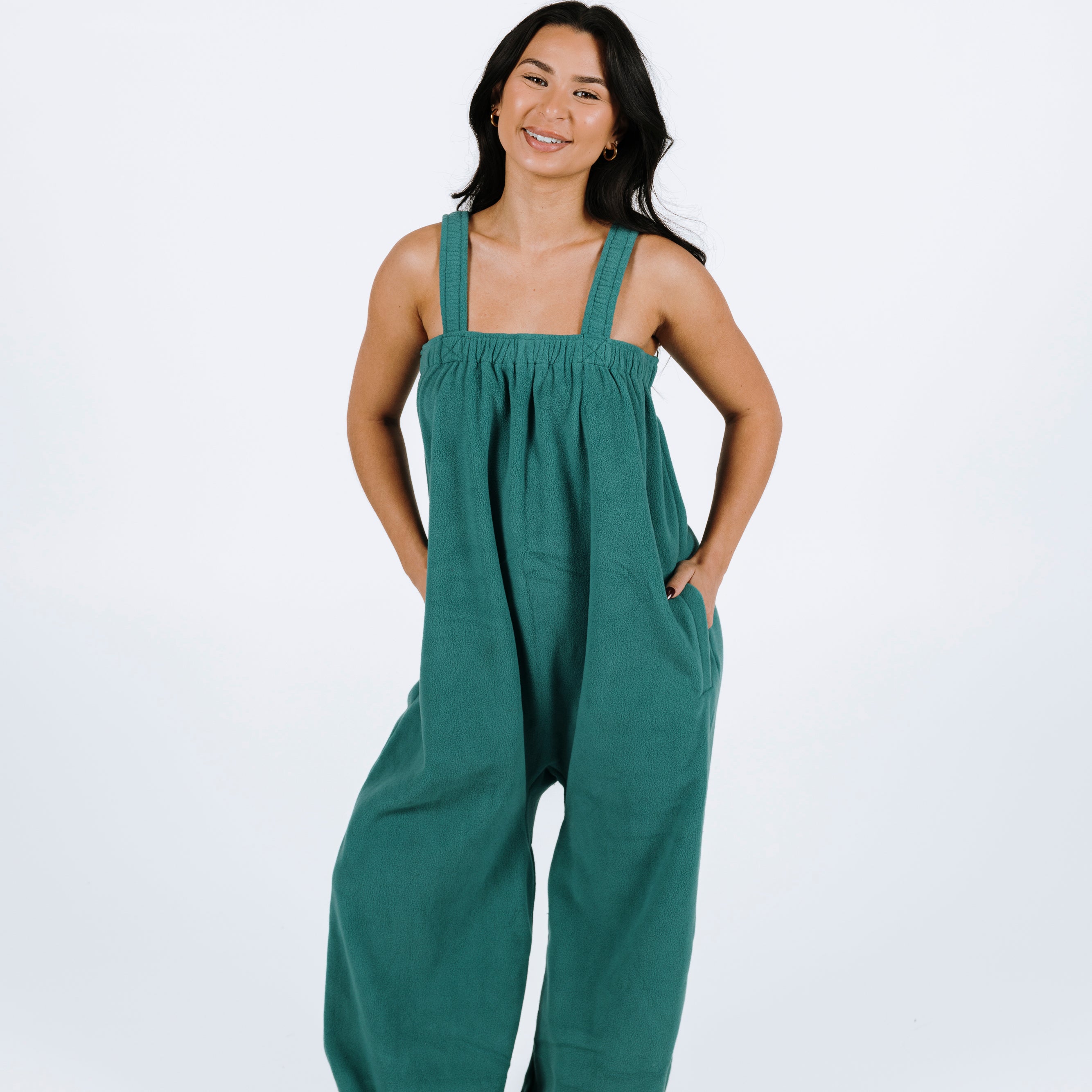 Teal green long Ready Freddie polar fleece onesie