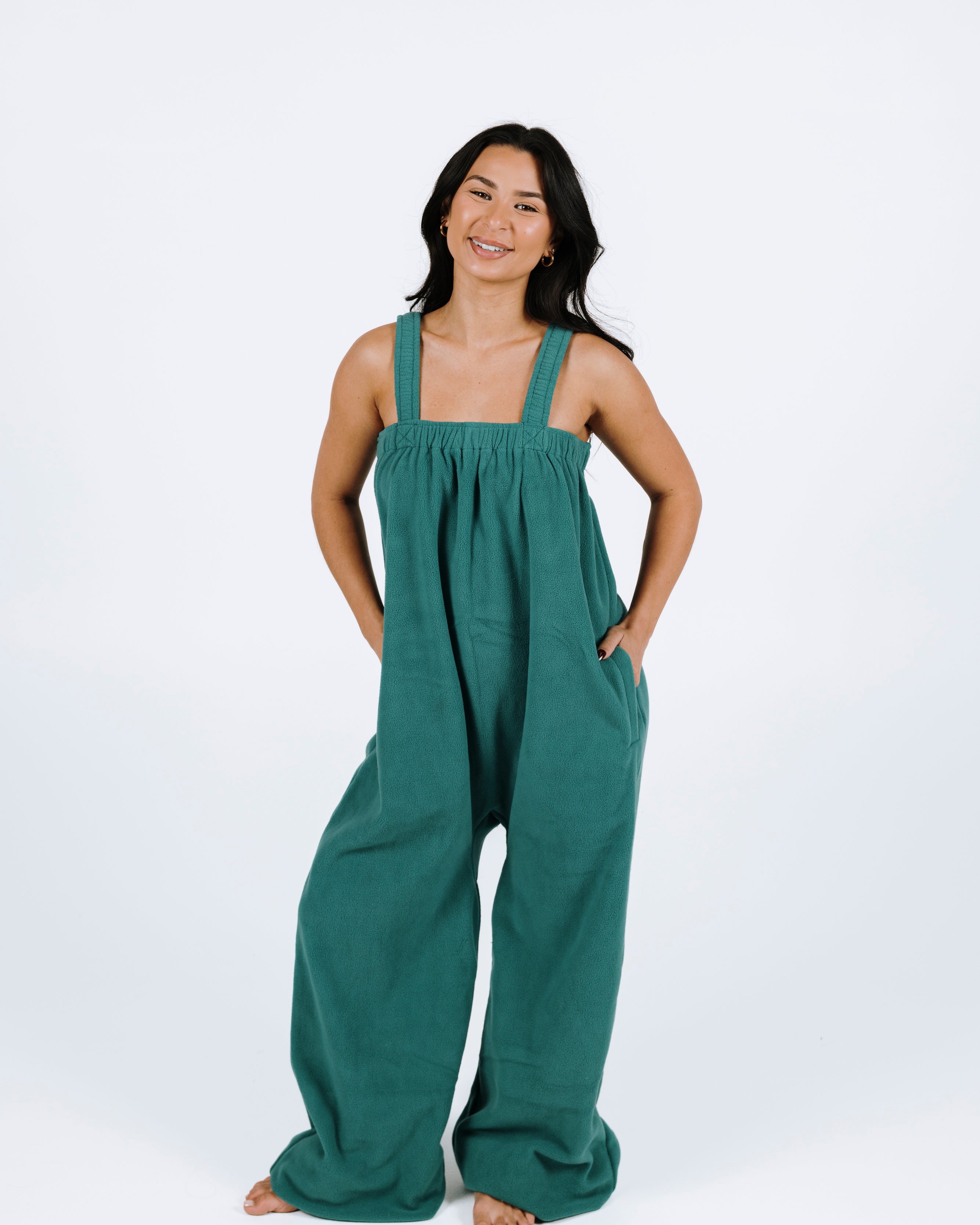 Teal green long Ready Freddie polar fleece onesie