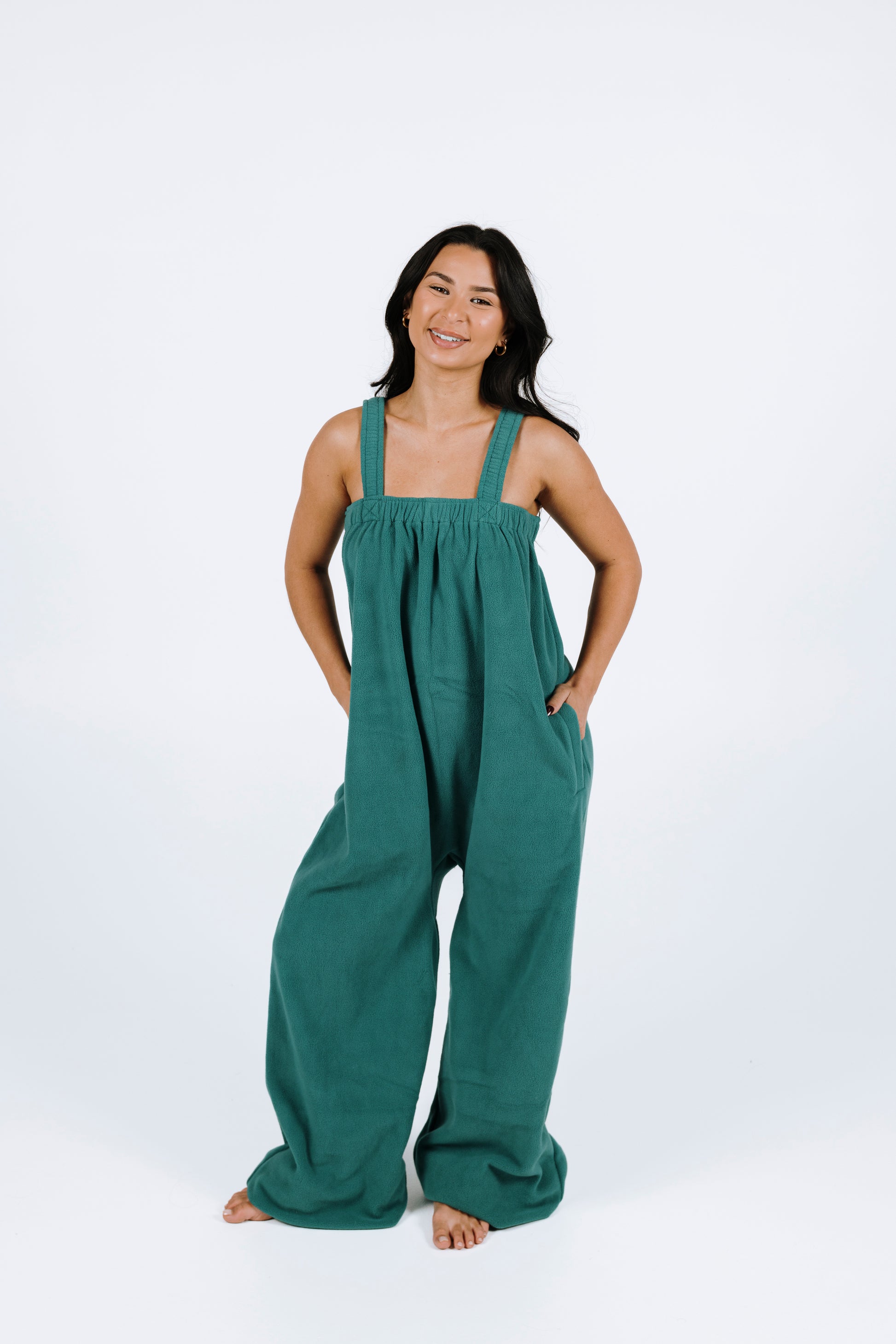 Teal green long Ready Freddie polar fleece onesie