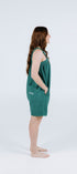 Teal green short fleece onesie for getting ready