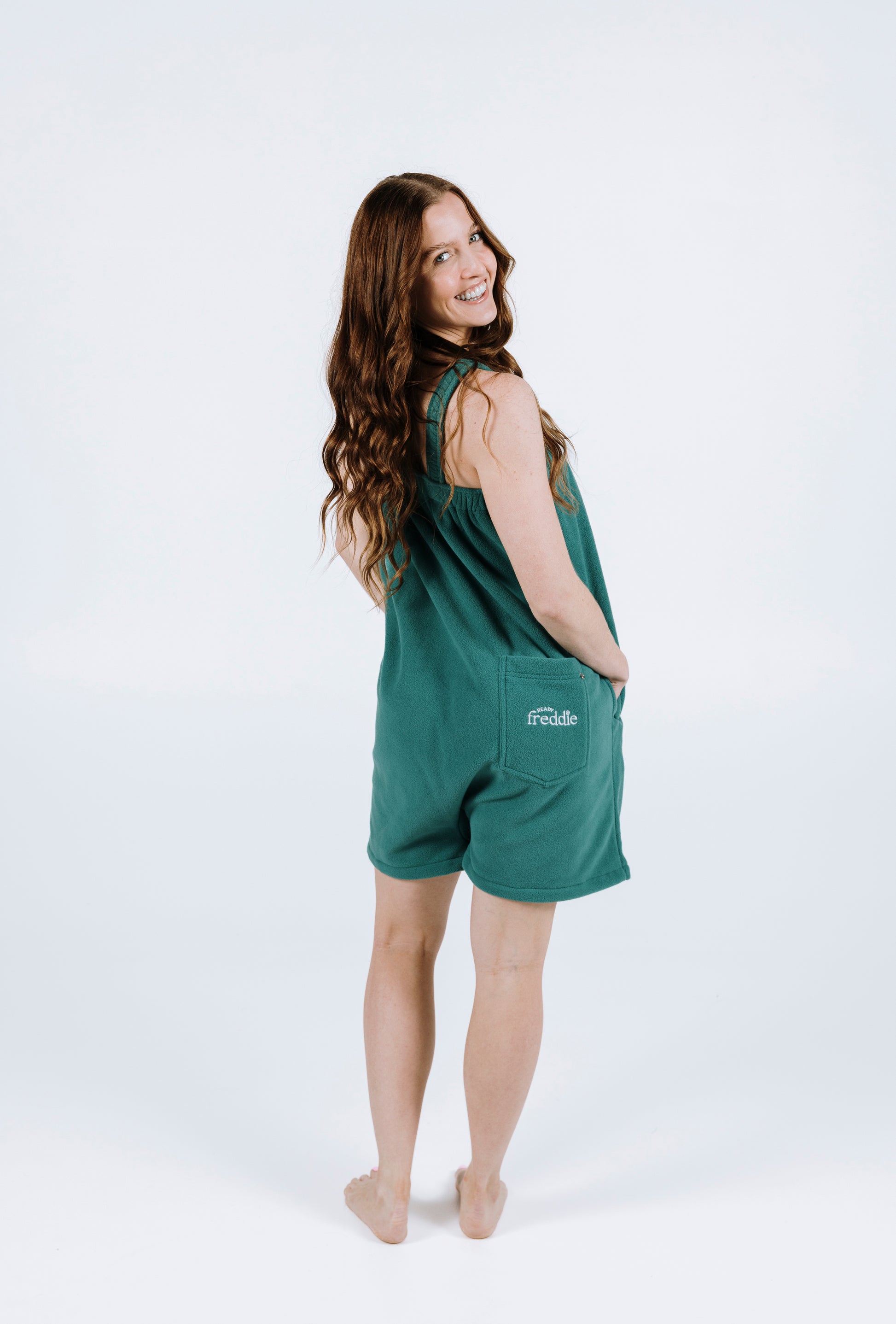 Teal green short Ready Freddie onesie in Adult and Plus sizes