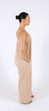 Vanilla latte beige long onesie in 100% polyester polar fleece