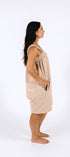 Vanilla latte beige short onesie in 100% polyester polar fleece