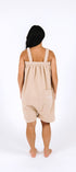 Beige short fleece onesie for getting ready